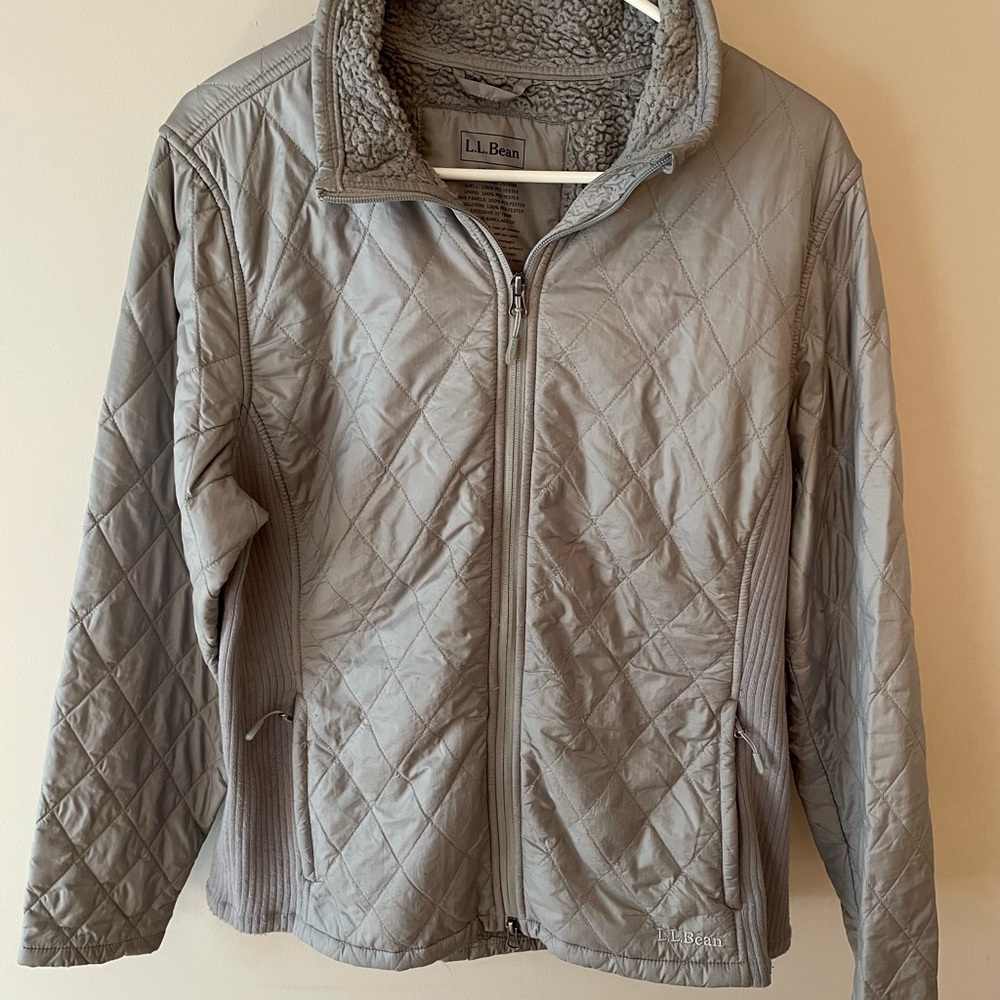 Used LL Bean Womens Winter Jacket Gray Size XL Regular